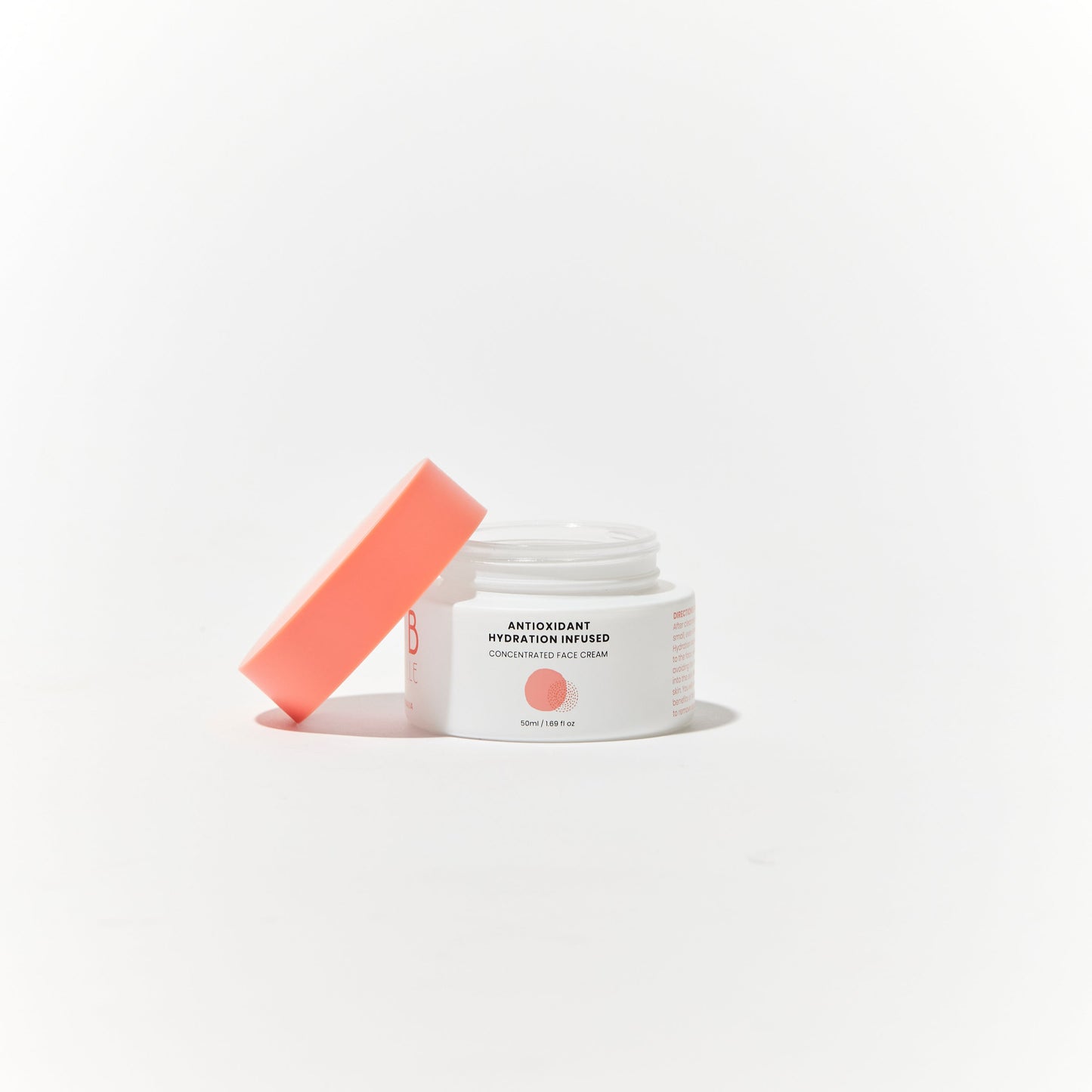 Hub for Belle Antioxidant hydration infused moisturiser containing Waratah flower, Kakadu Plum, Vitamin E and Jojoba jar front view with lid off